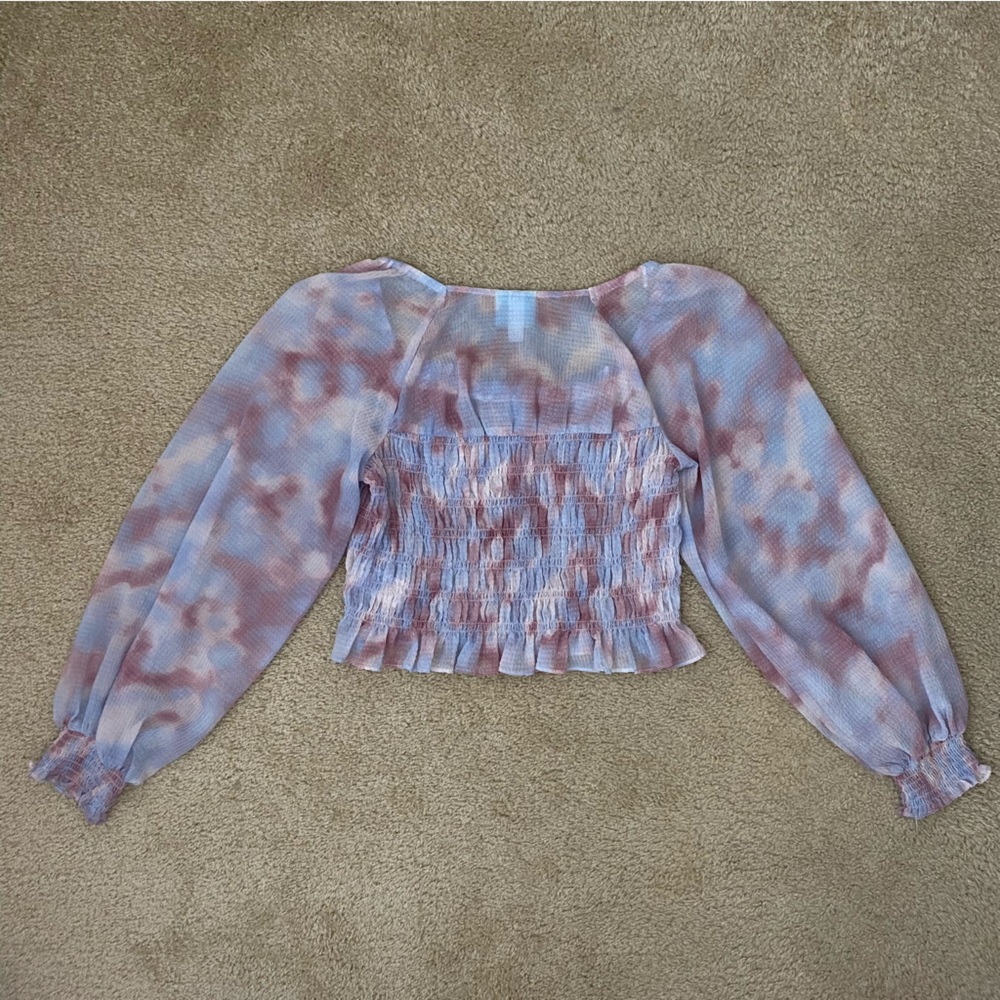 Target Future Collective Medium Blue Purple Dye Blouse - Picture 3 of 6